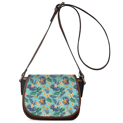 Vintage Hawaiian Aloha Pattern Print Saddle Bag