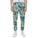 Vintage Hawaiian Aloha Pattern Print Scuba Joggers