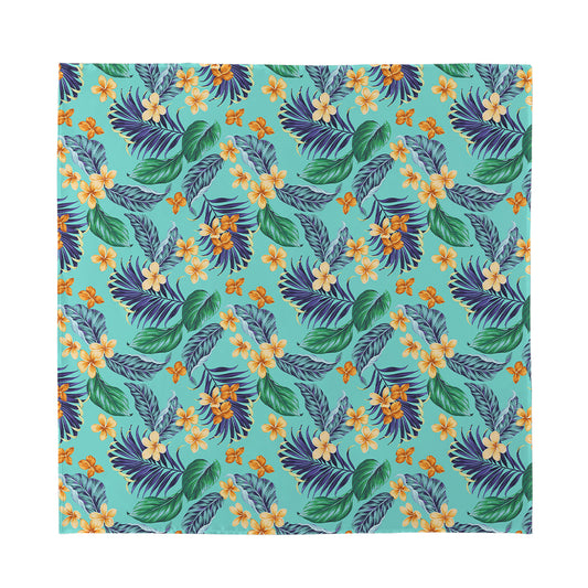 Vintage Hawaiian Aloha Pattern Print Silk Bandana