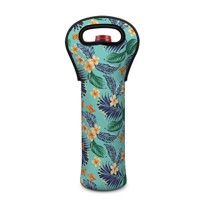 Vintage Hawaiian Aloha Pattern Print Single Neoprene Wine Tote