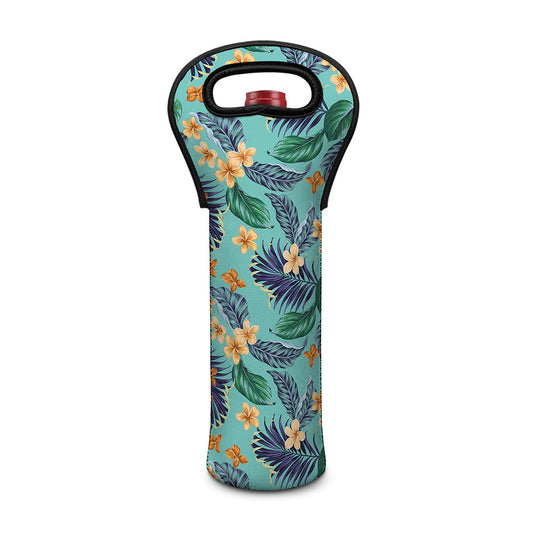 Vintage Hawaiian Aloha Pattern Print Single Neoprene Wine Tote