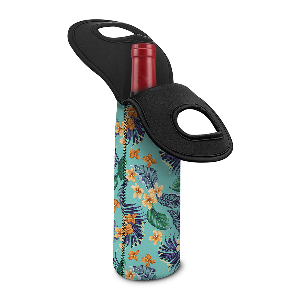 Vintage Hawaiian Aloha Pattern Print Single Neoprene Wine Tote