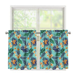 Vintage Hawaiian Aloha Pattern Print Tier Curtains