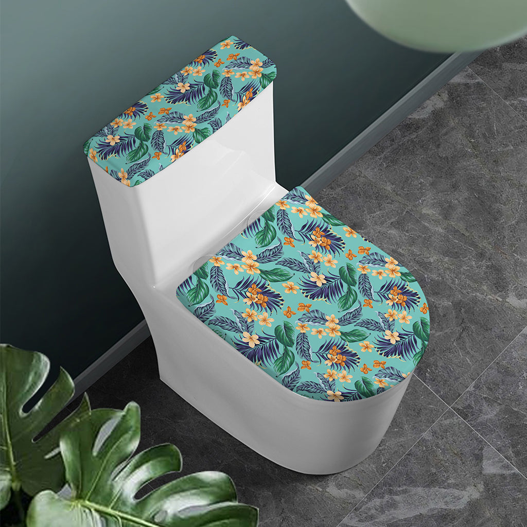 Vintage Hawaiian Aloha Pattern Print Toilet Lid And Tank Cover Set