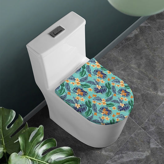 Vintage Hawaiian Aloha Pattern Print Toilet Lid Cover