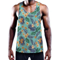 Vintage Hawaiian Aloha Pattern Print Men's Workout Tank Top