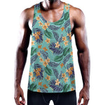 Vintage Hawaiian Aloha Pattern Print Training Tank Top