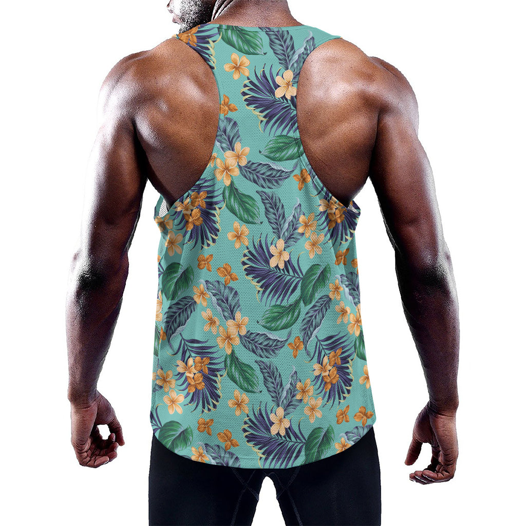 Vintage Hawaiian Aloha Pattern Print Training Tank Top