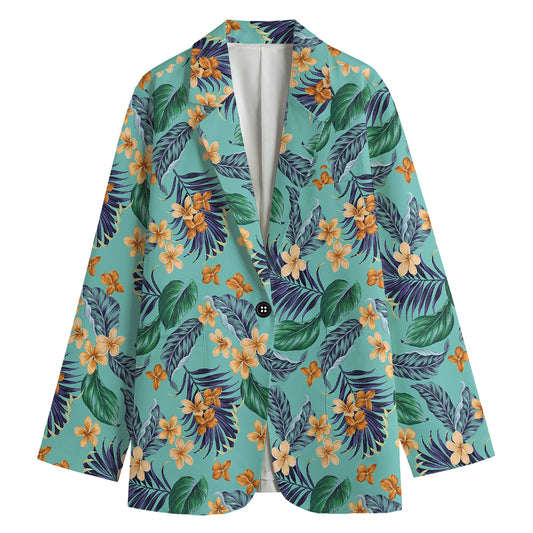 Vintage Hawaiian Aloha Pattern Print Women's Blazer