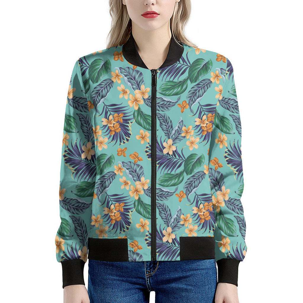 Vintage Hawaiian Aloha Pattern Print Women's Bomber Jacket