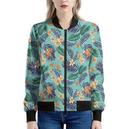 Vintage Hawaiian Aloha Pattern Print Women's Bomber Jacket