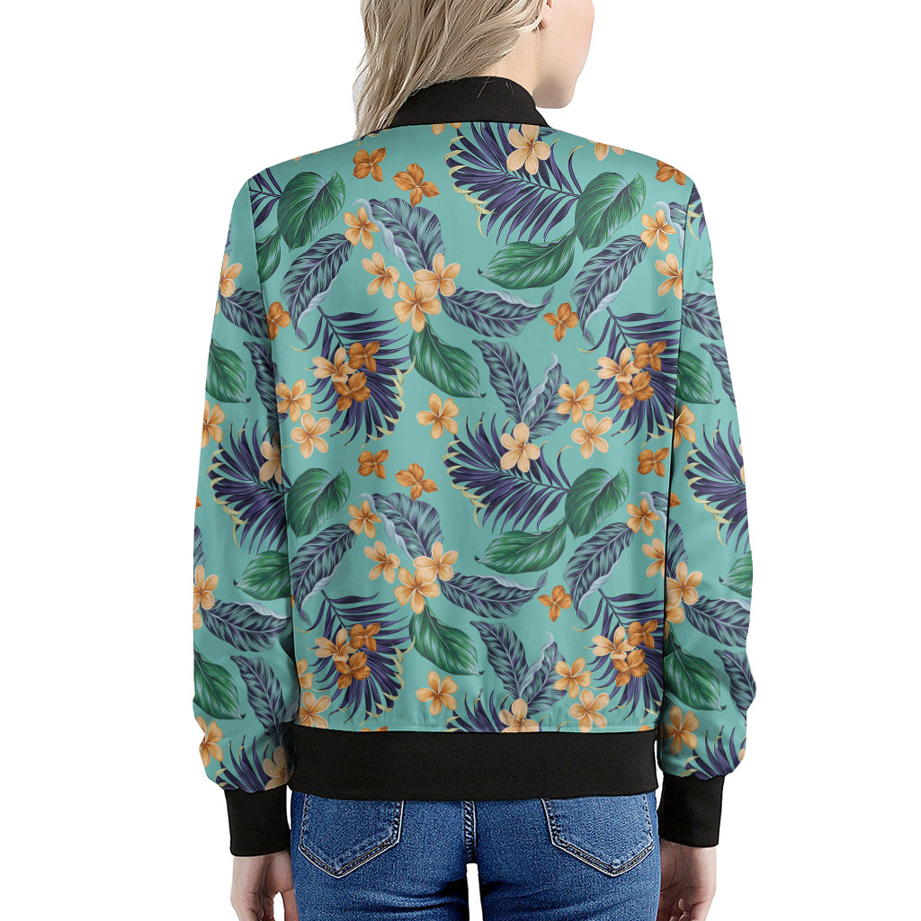 Vintage Hawaiian Aloha Pattern Print Women's Bomber Jacket