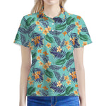 Vintage Hawaiian Aloha Pattern Print Women's Polo Shirt