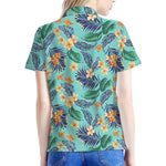Vintage Hawaiian Aloha Pattern Print Women's Polo Shirt