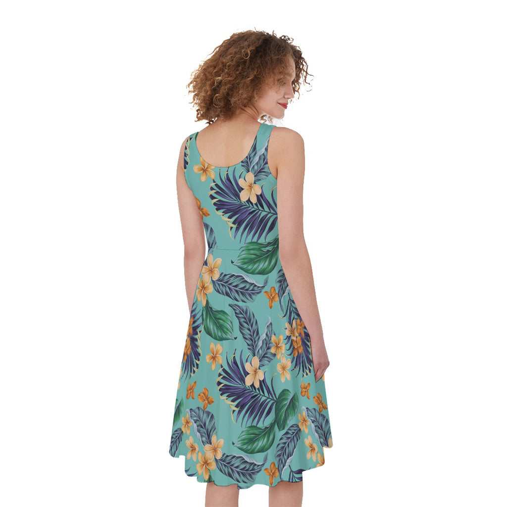 Vintage Hawaiian Aloha Pattern Print Women's Sleeveless Dress