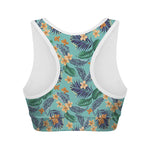 Vintage Hawaiian Aloha Pattern Print Women's Sports Bra