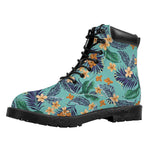 Vintage Hawaiian Aloha Pattern Print Work Boots