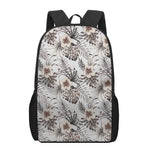 Vintage Hibiscus Plumeria Pattern Print 17 Inch Backpack