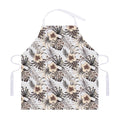 Vintage Hibiscus Plumeria Pattern Print Adjustable Apron