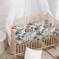Vintage Hibiscus Plumeria Pattern Print Baby Crib Sheet
