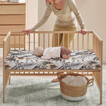 Vintage Hibiscus Plumeria Pattern Print Baby Crib Sheet