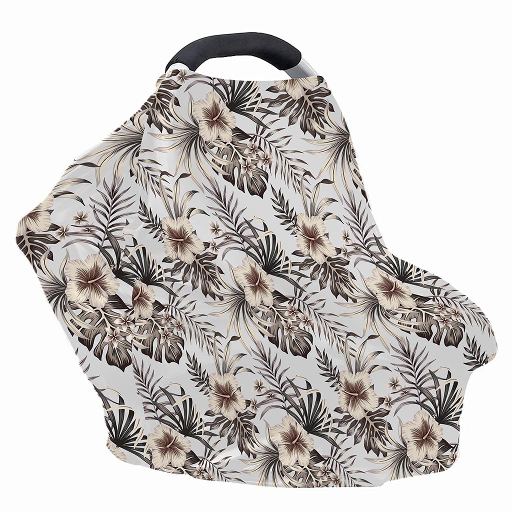 Vintage Hibiscus Plumeria Pattern Print Baby Seat Cover