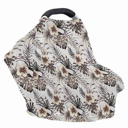 Vintage Hibiscus Plumeria Pattern Print Baby Seat Cover