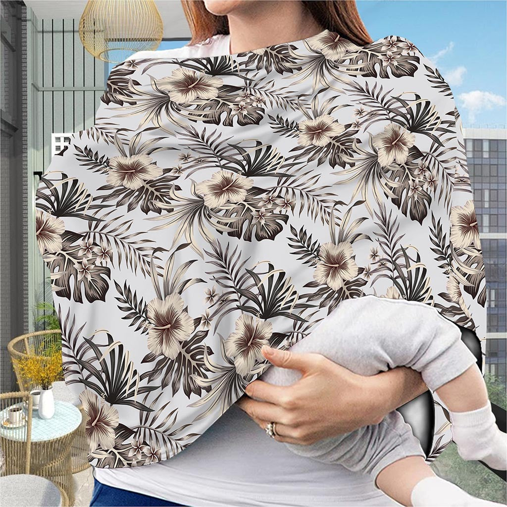 Vintage Hibiscus Plumeria Pattern Print Baby Seat Cover