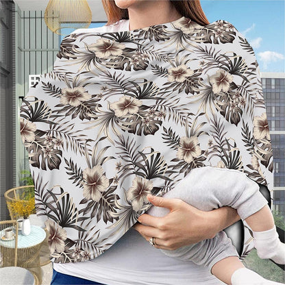 Vintage Hibiscus Plumeria Pattern Print Baby Seat Cover