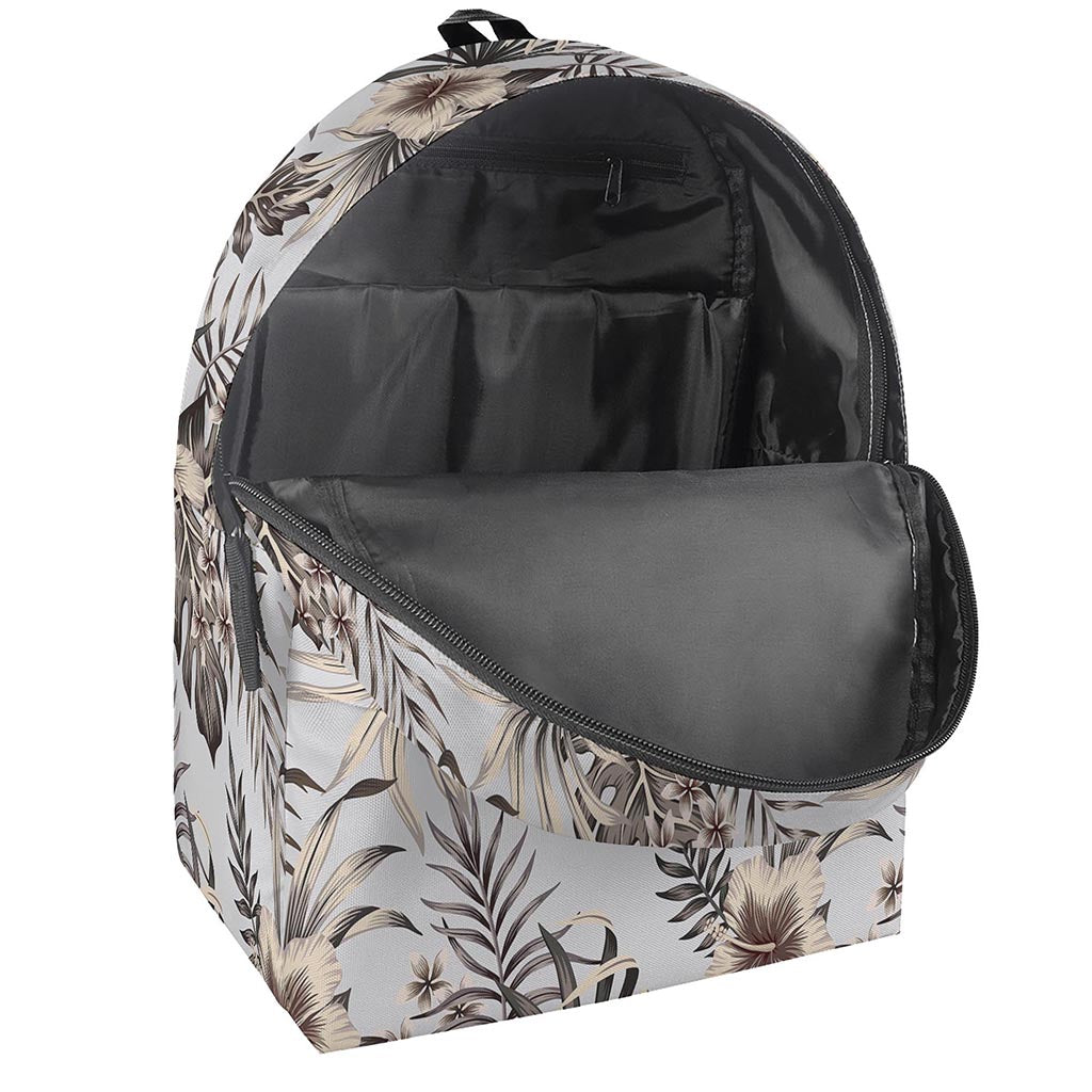 Vintage Hibiscus Plumeria Pattern Print Backpack