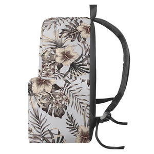 Vintage Hibiscus Plumeria Pattern Print Backpack