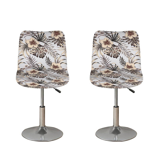 Vintage Hibiscus Plumeria Pattern Print Bar Stool Covers