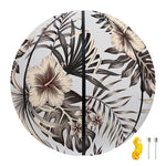 Vintage Hibiscus Plumeria Pattern Print Basketball