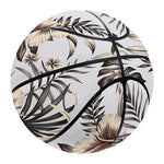 Vintage Hibiscus Plumeria Pattern Print Basketball