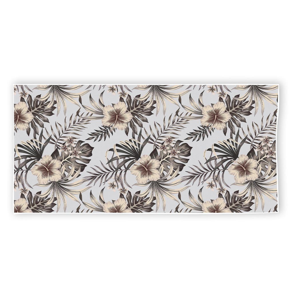Vintage Hibiscus Plumeria Pattern Print Beach Towel