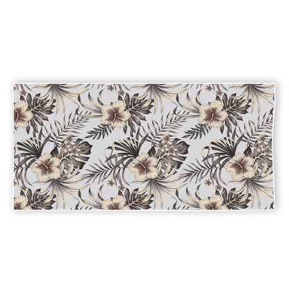 Vintage Hibiscus Plumeria Pattern Print Beach Towel