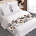 Vintage Hibiscus Plumeria Pattern Print Bed Runner