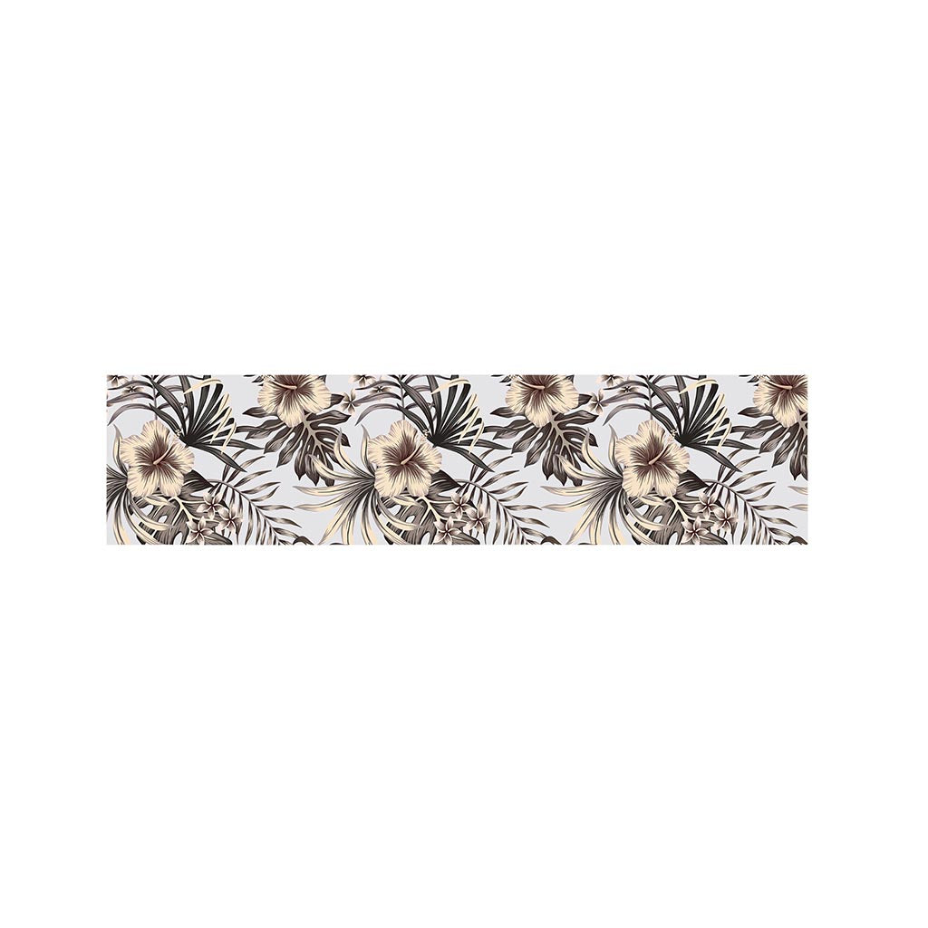 Vintage Hibiscus Plumeria Pattern Print Bed Runner