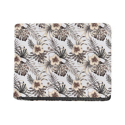 Vintage Hibiscus Plumeria Pattern Print Bifold Wallet