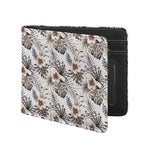 Vintage Hibiscus Plumeria Pattern Print Bifold Wallet