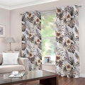 Vintage Hibiscus Plumeria Pattern Print Dimout Grommet Curtains