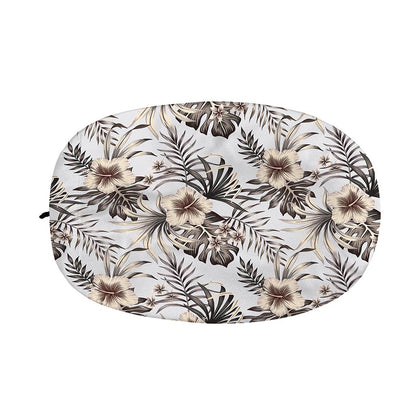 Vintage Hibiscus Plumeria Pattern Print Car Side Mirror Covers