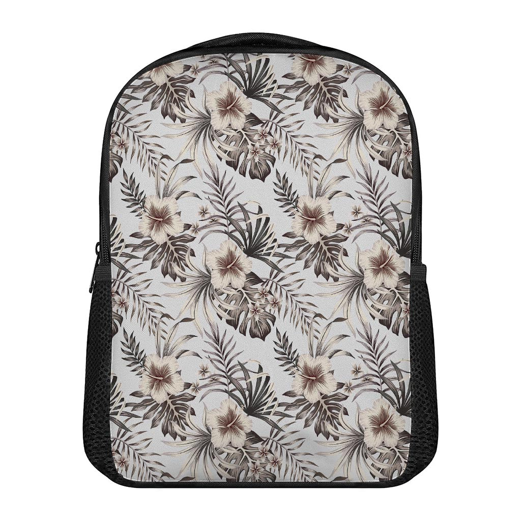 Vintage Hibiscus Plumeria Pattern Print Casual Backpack