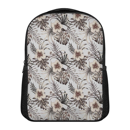 Vintage Hibiscus Plumeria Pattern Print Casual Backpack