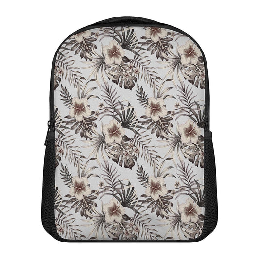 Vintage Hibiscus Plumeria Pattern Print Casual Backpack
