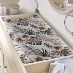 Vintage Hibiscus Plumeria Pattern Print Changing Pad Cover