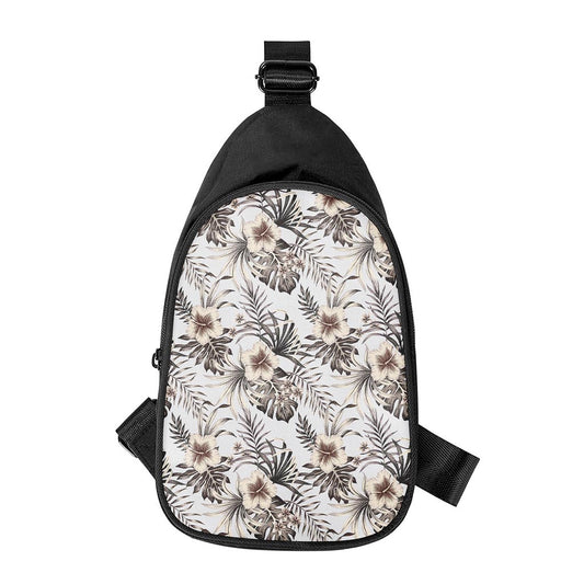 Vintage Hibiscus Plumeria Pattern Print Chest Bag