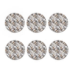 Vintage Hibiscus Plumeria Pattern Print Coaster Set