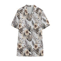 Vintage Hibiscus Plumeria Pattern Print Cotton Hawaiian Shirt