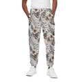 Vintage Hibiscus Plumeria Pattern Print Cotton Sweatpants